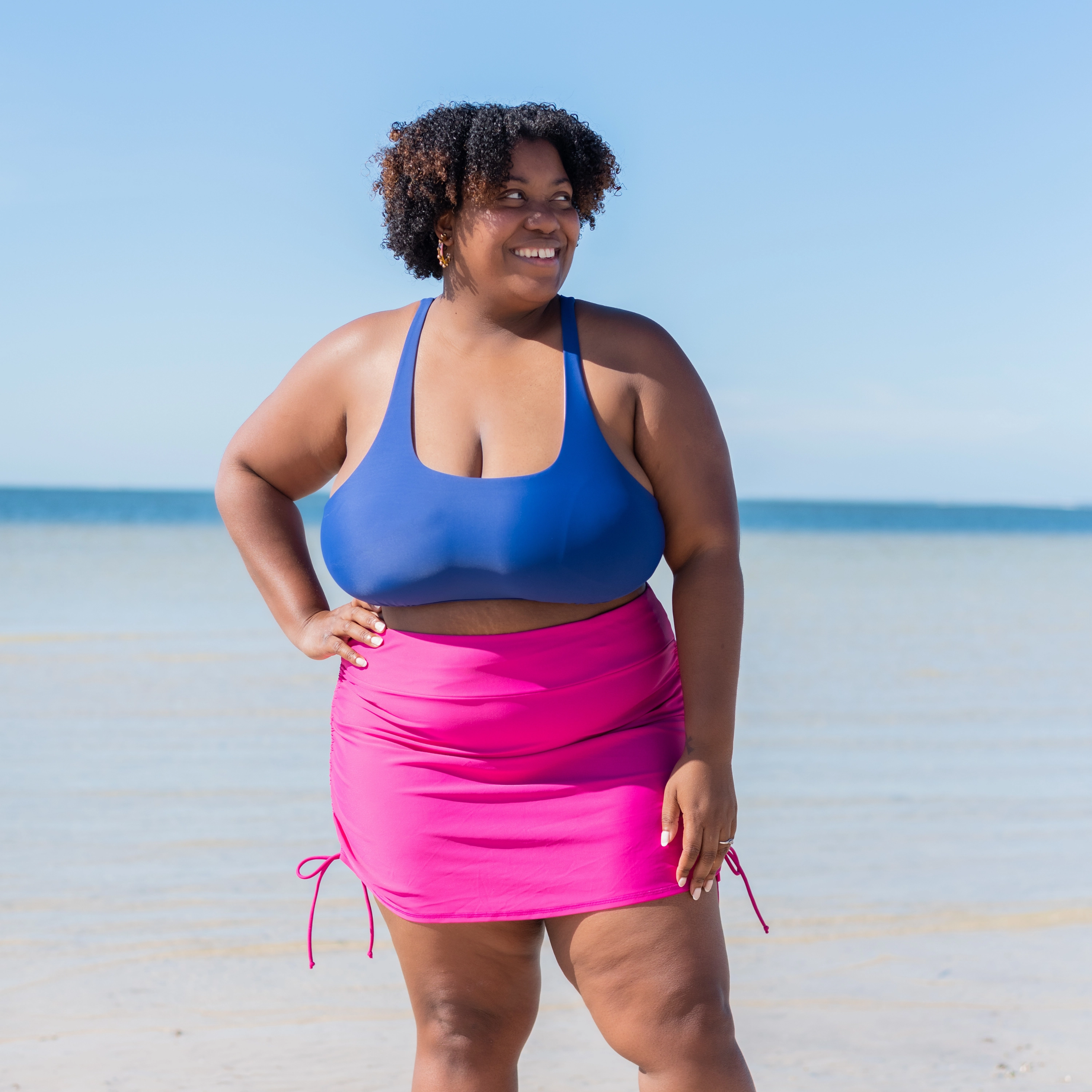 Women's Scoop Neck Bikini Top Plus Size | "Navy"