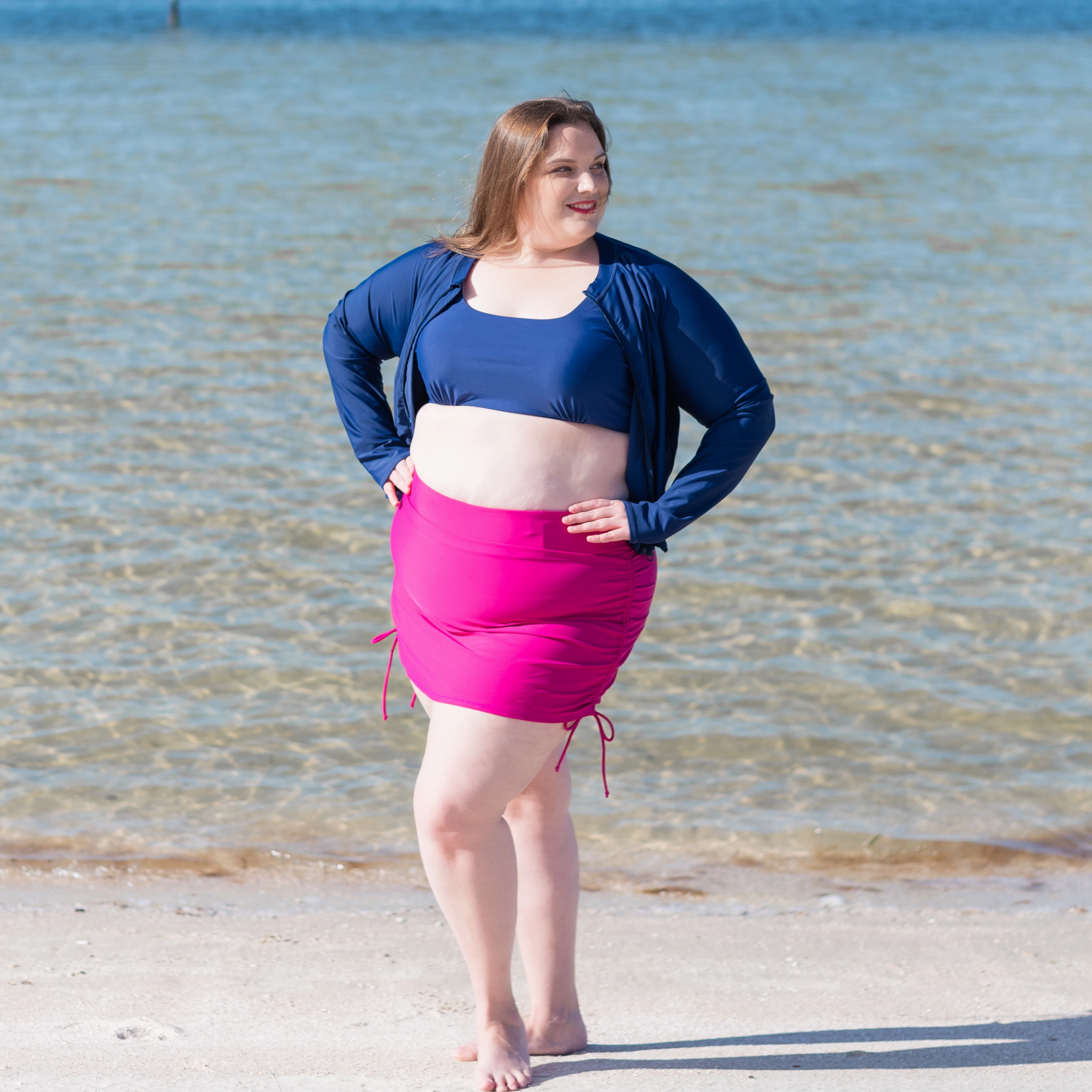 Women's Scoop Neck Bikini Top Plus Size | "Navy"