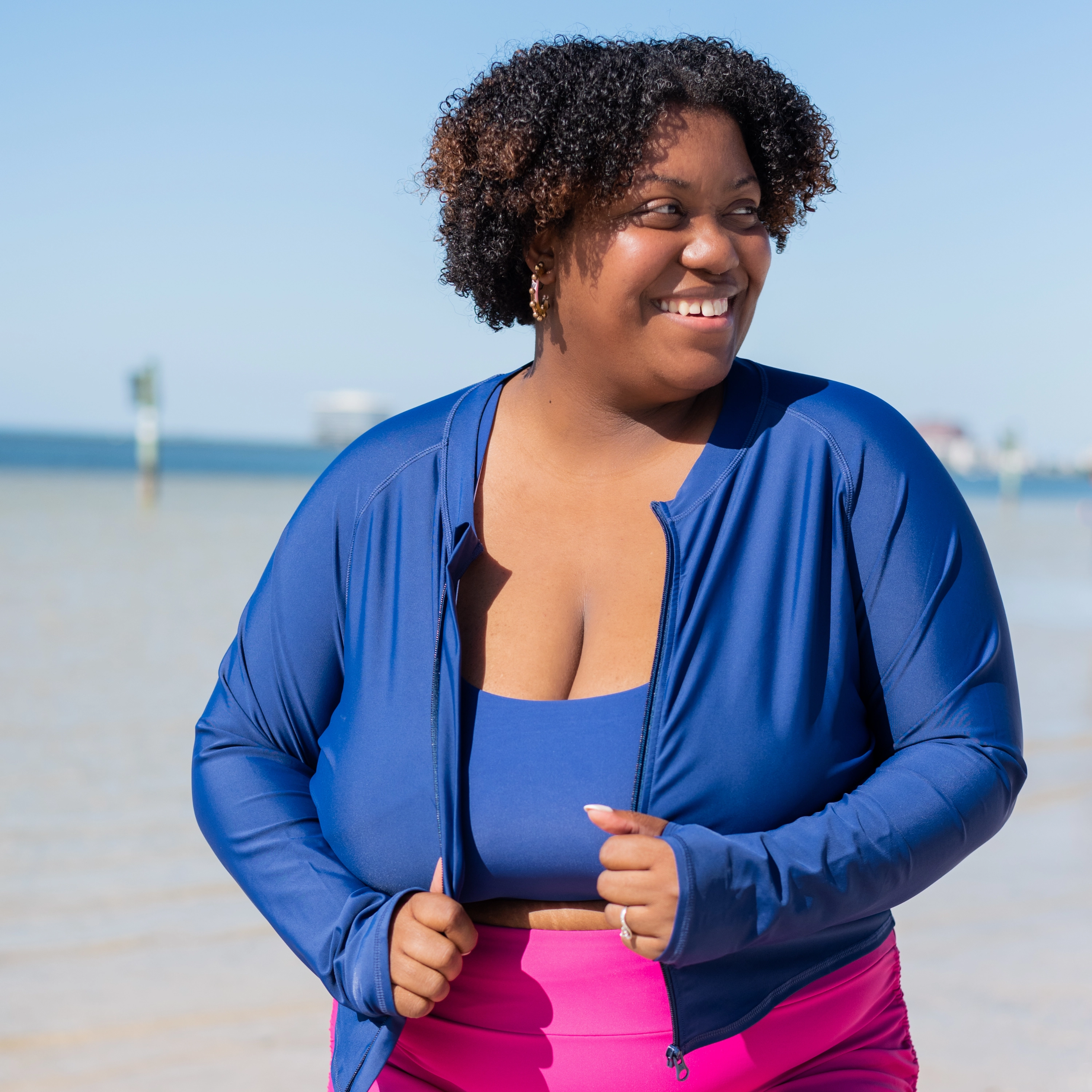 Women's Scoop Neck Bikini Top Plus Size | "Navy"