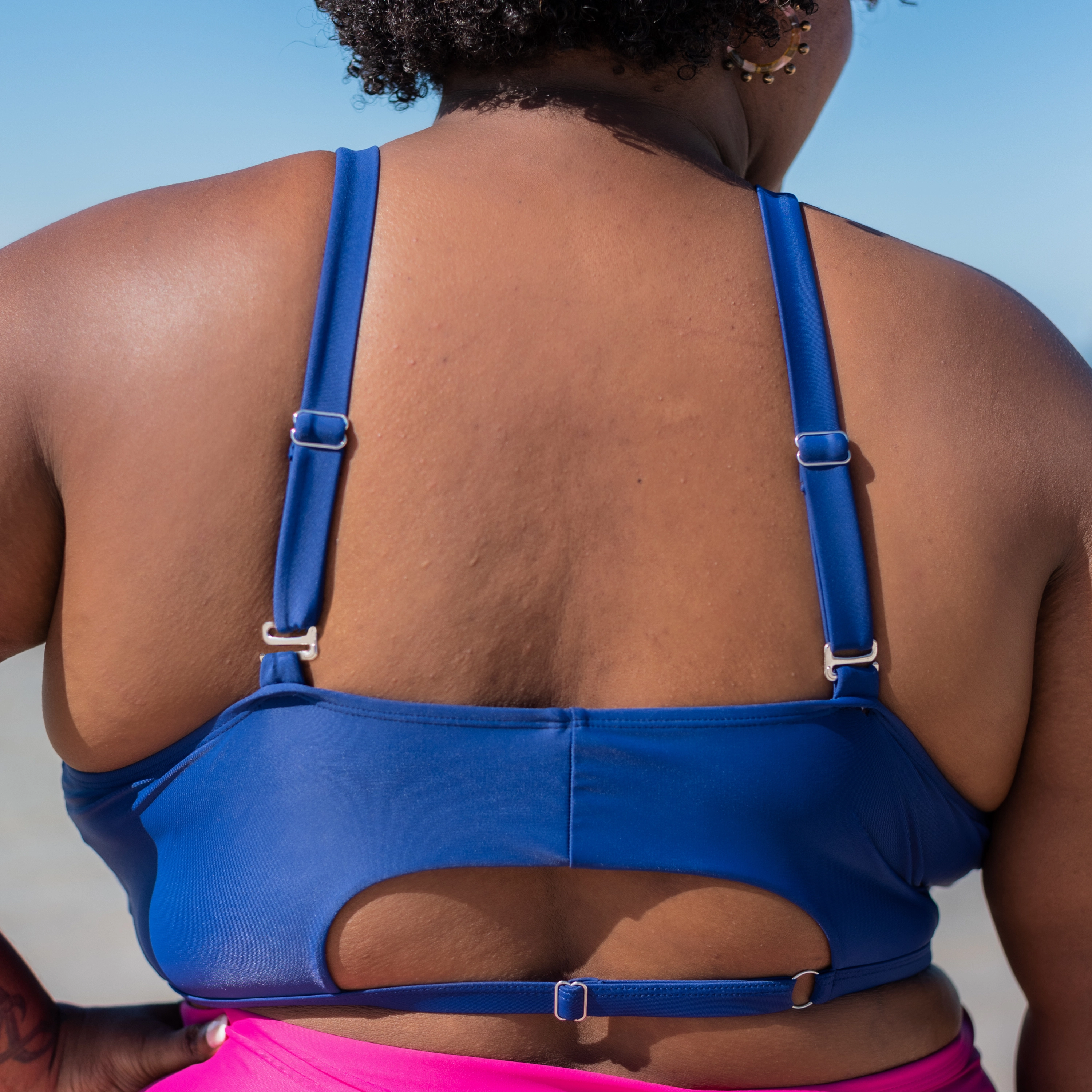 Women's Scoop Neck Bikini Top Plus Size | "Navy"