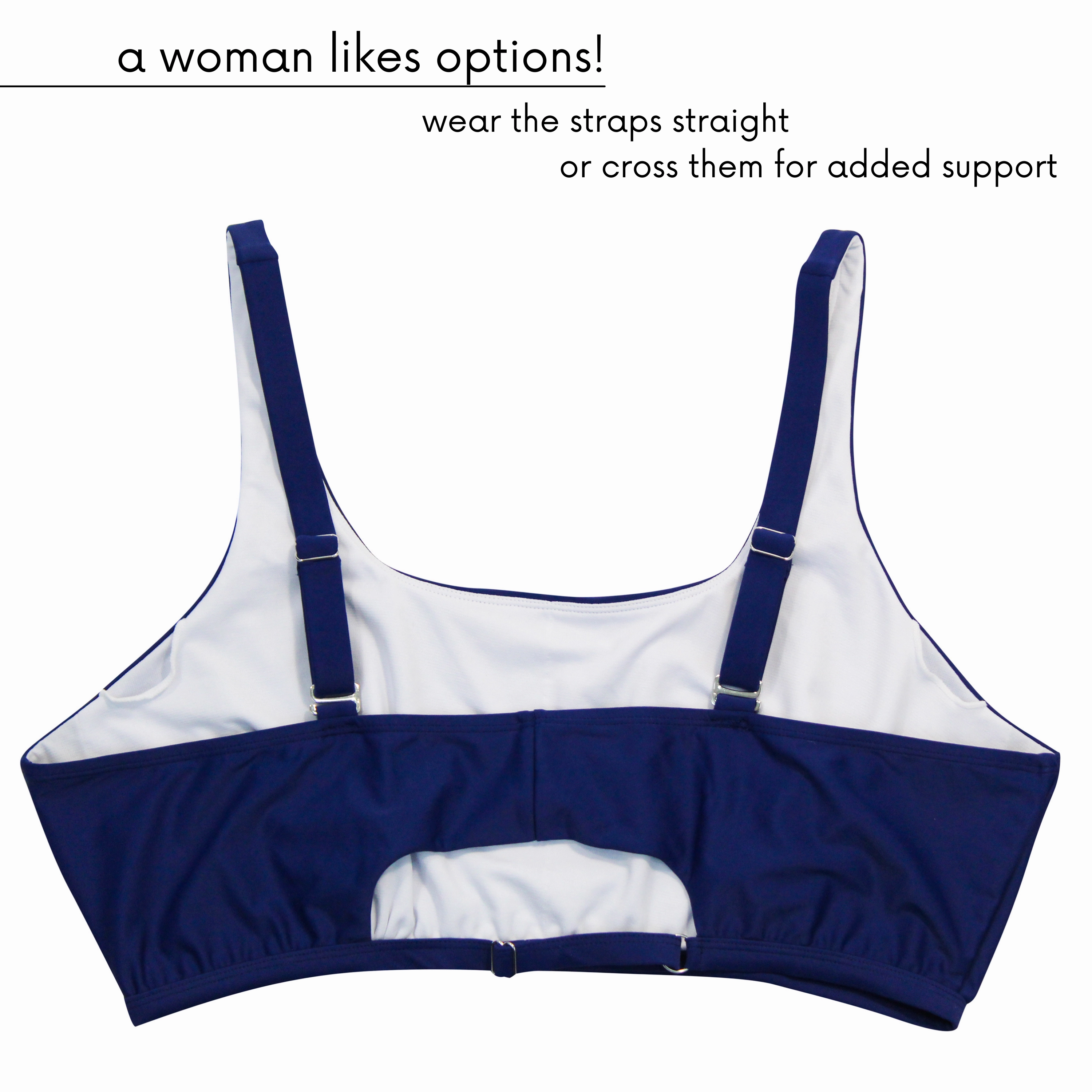 Women's Scoop Neck Bikini Top Plus Size | "Navy"