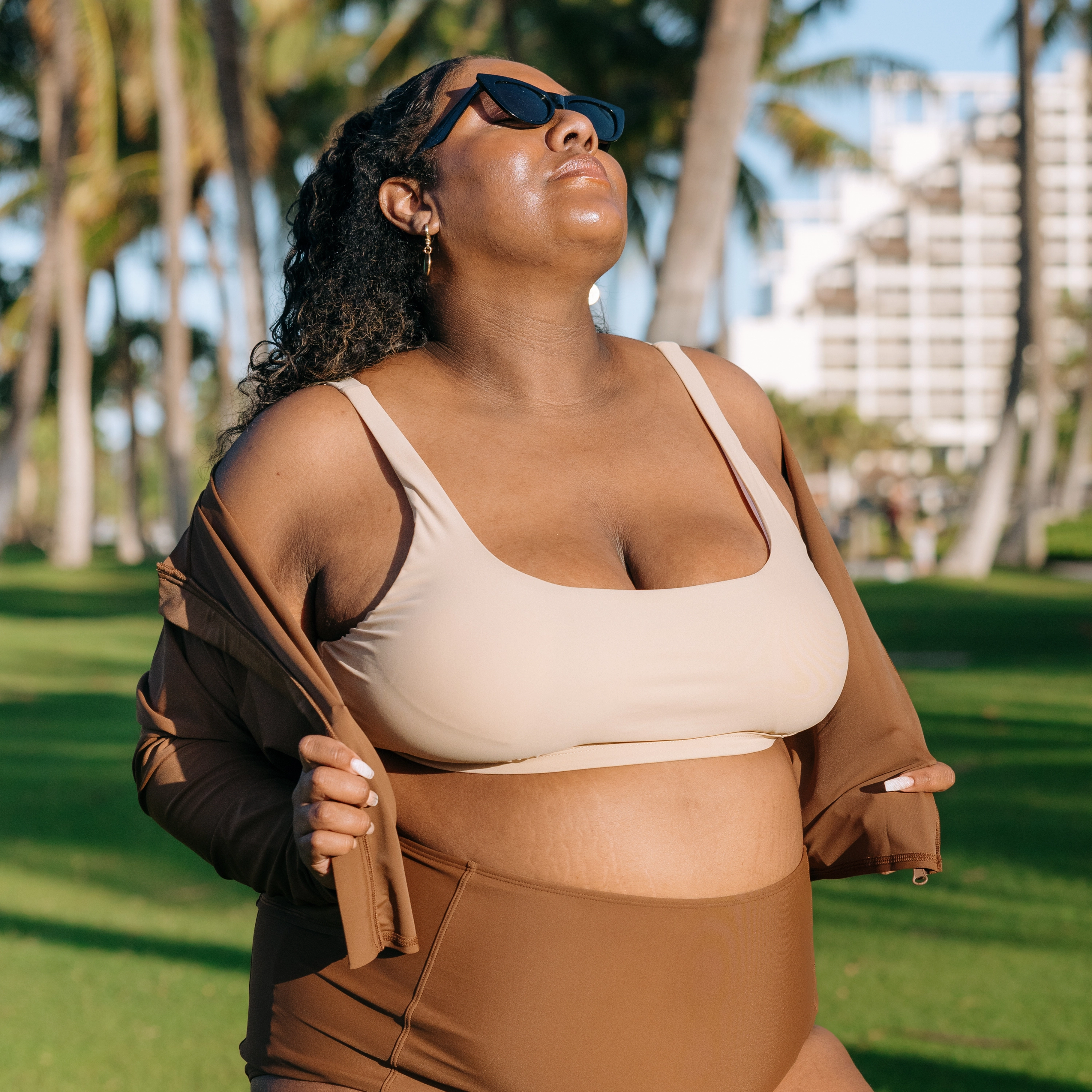 Women's Scoop Neck Bikini Top Plus Size | "Sandy Beach"
