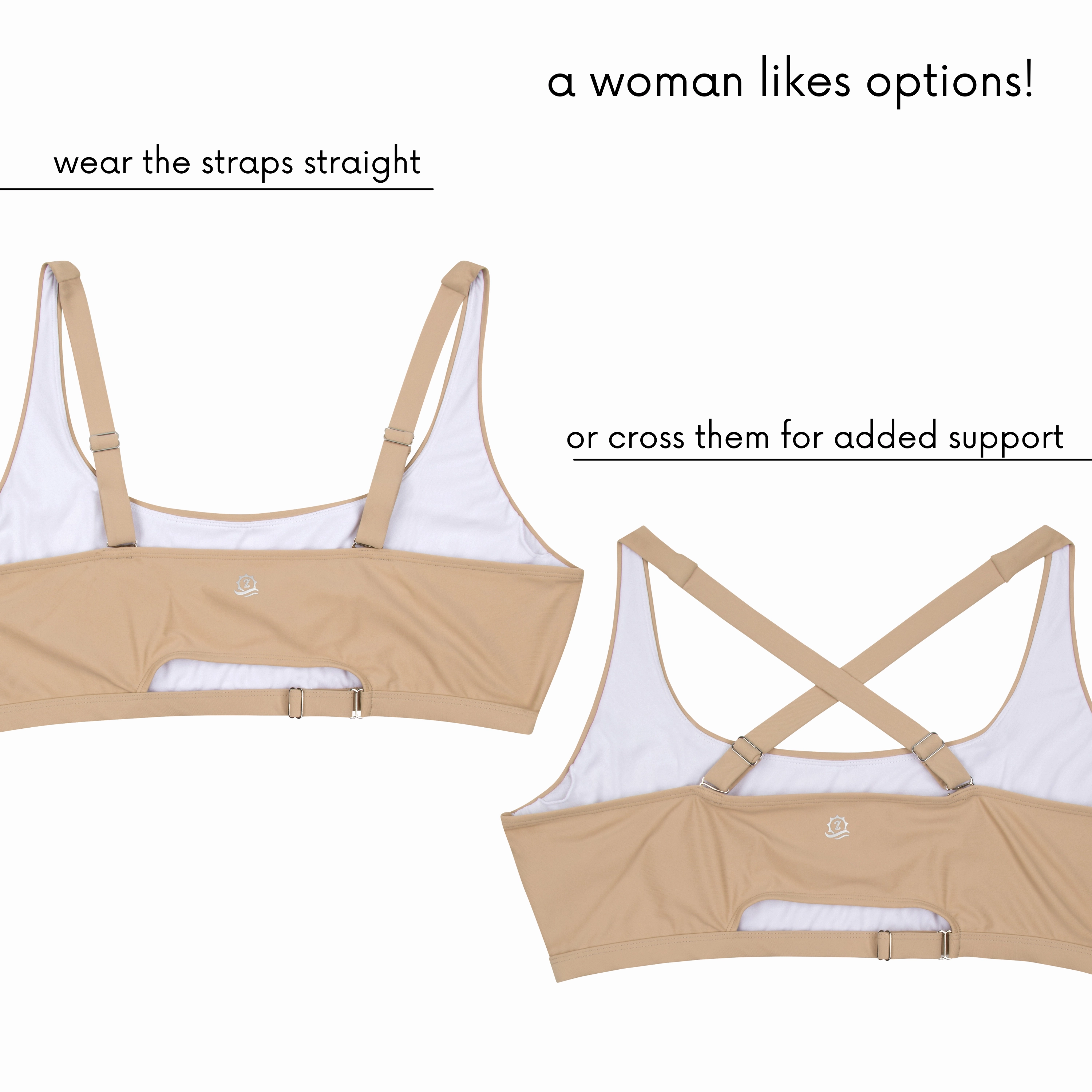 Women's Scoop Neck Bikini Top Plus Size | "Sandy Beach"