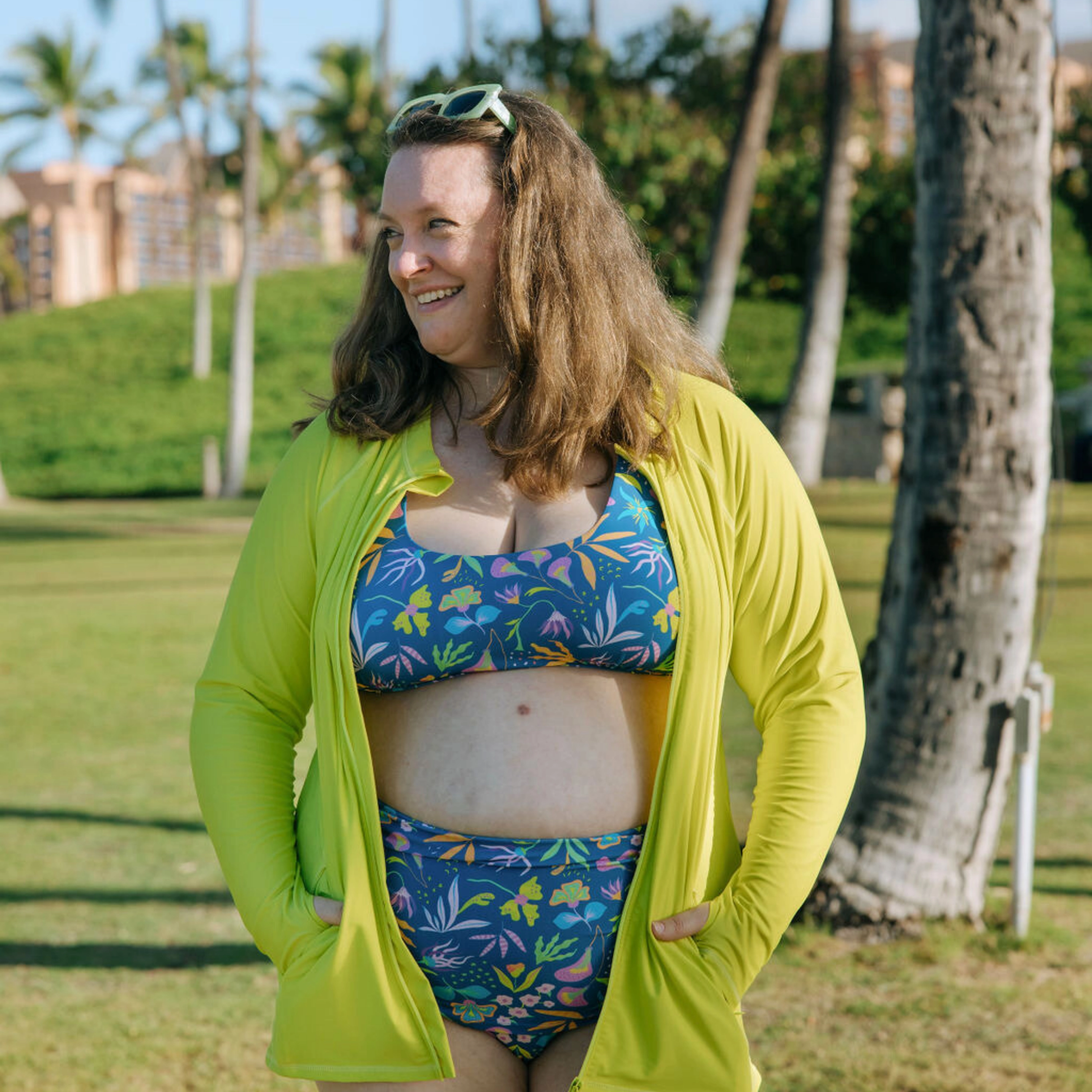 Women's Scoop Neck Bikini Top Plus Size | "Tropadelic"