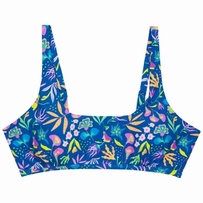 Women's Scoop Neck Bikini Top Plus Size | "Tropadelic"