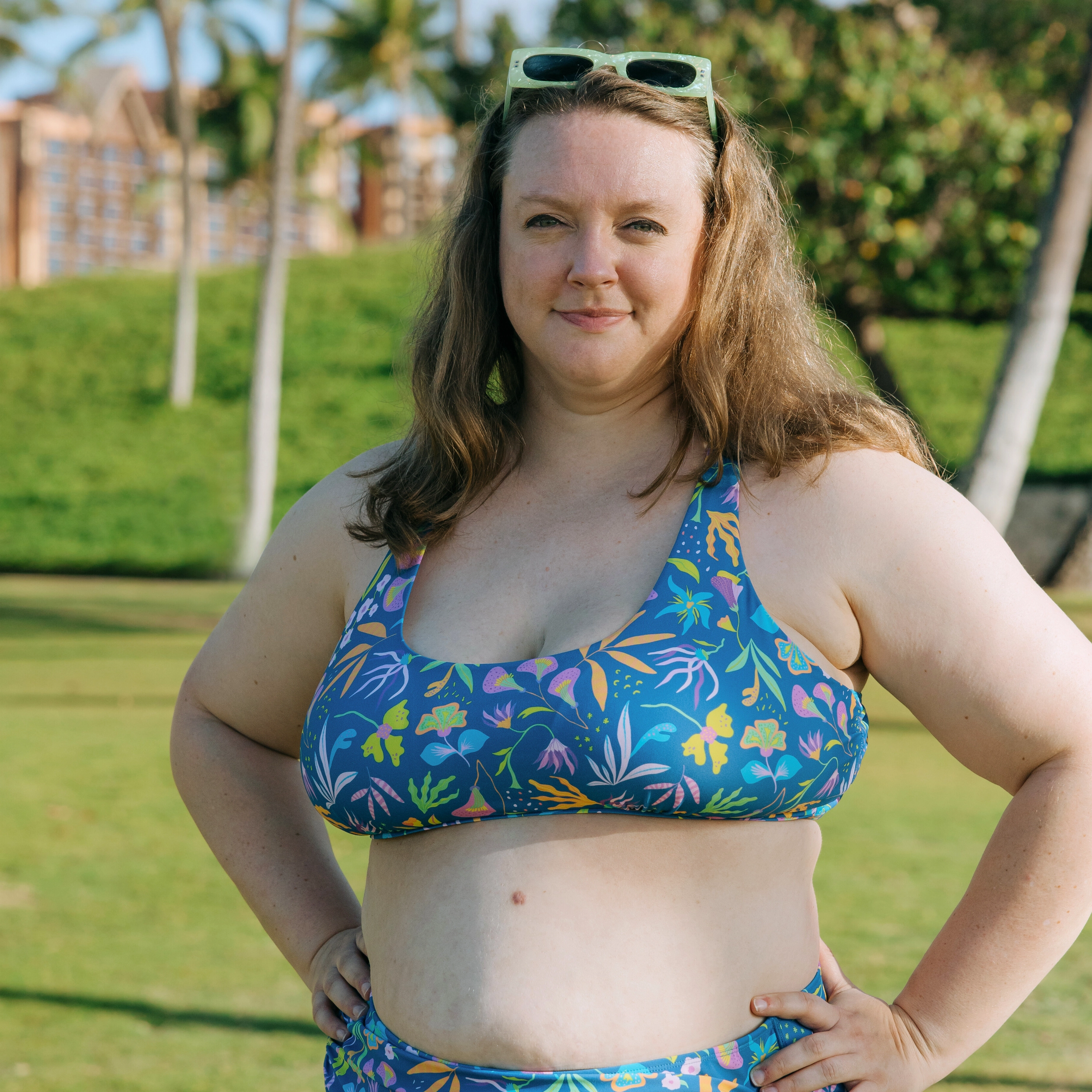 Women's Scoop Neck Bikini Top Plus Size | "Tropadelic"