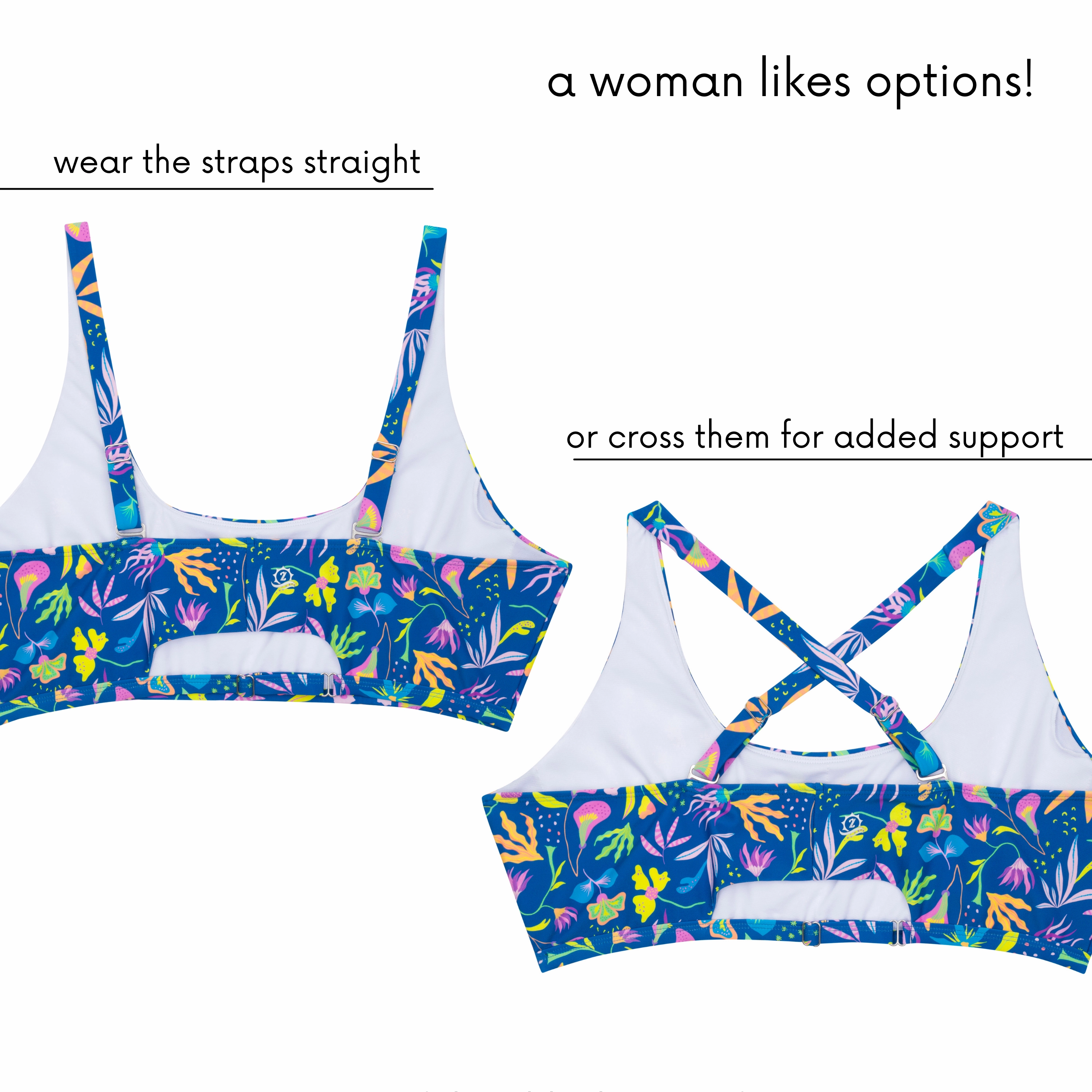 Women's Scoop Neck Bikini Top Plus Size | "Tropadelic"