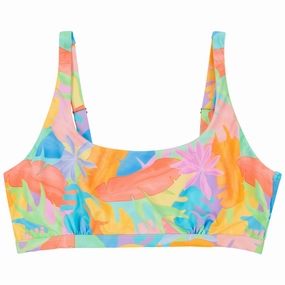 Women's Scoop Neck Bikini Top Plus Size | "Vibrant Vacay"