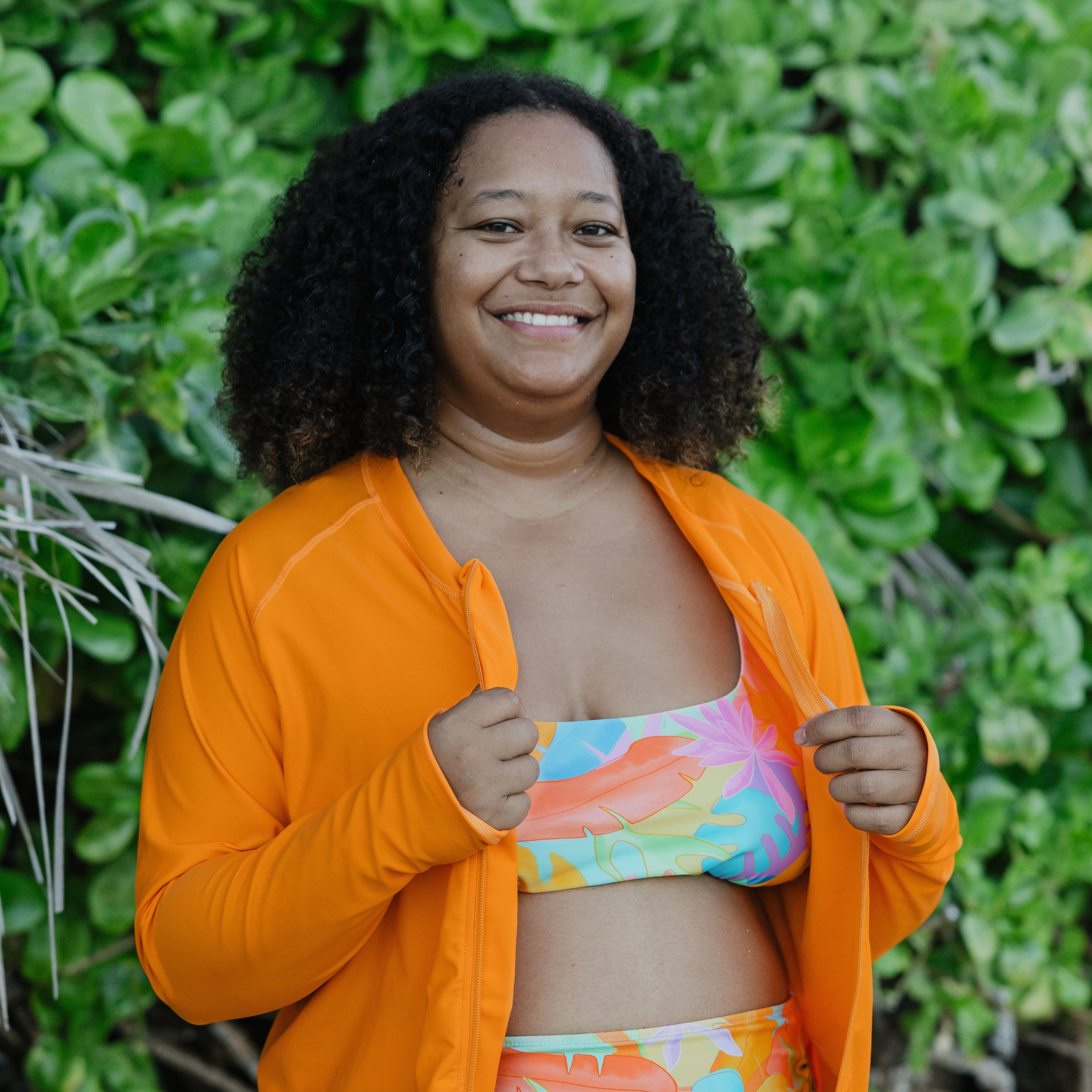 Women's Scoop Neck Bikini Top Plus Size | "Vibrant Vacay"
