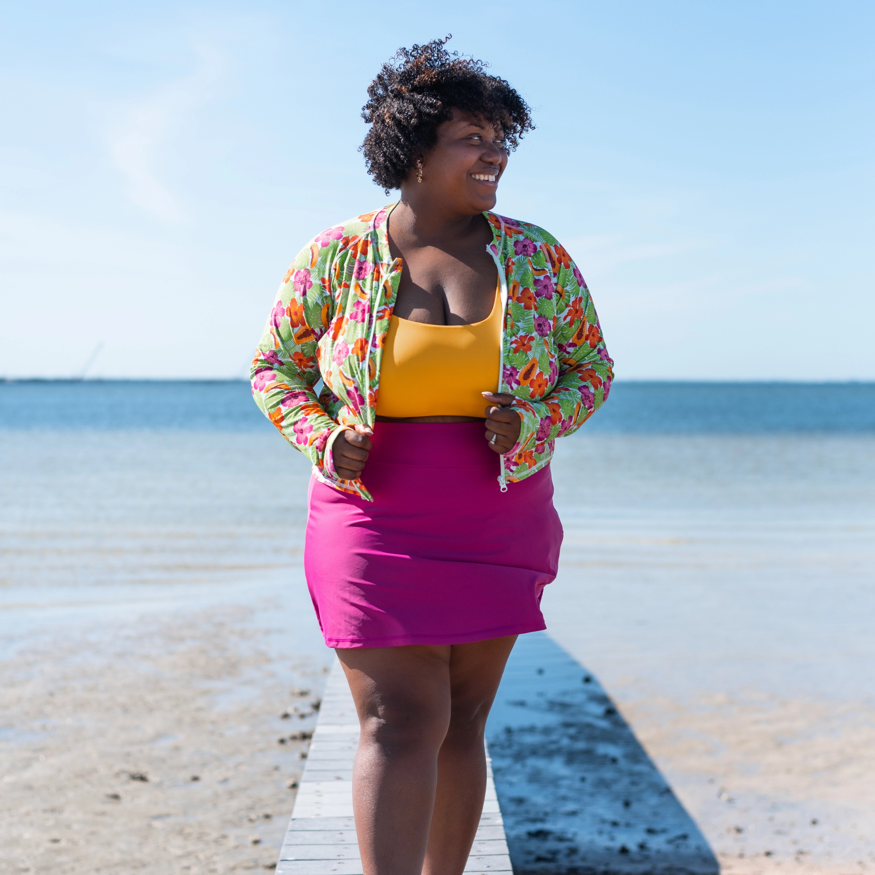 Women's Scoop Neck Bikini Top Plus Size | "Zinnia"