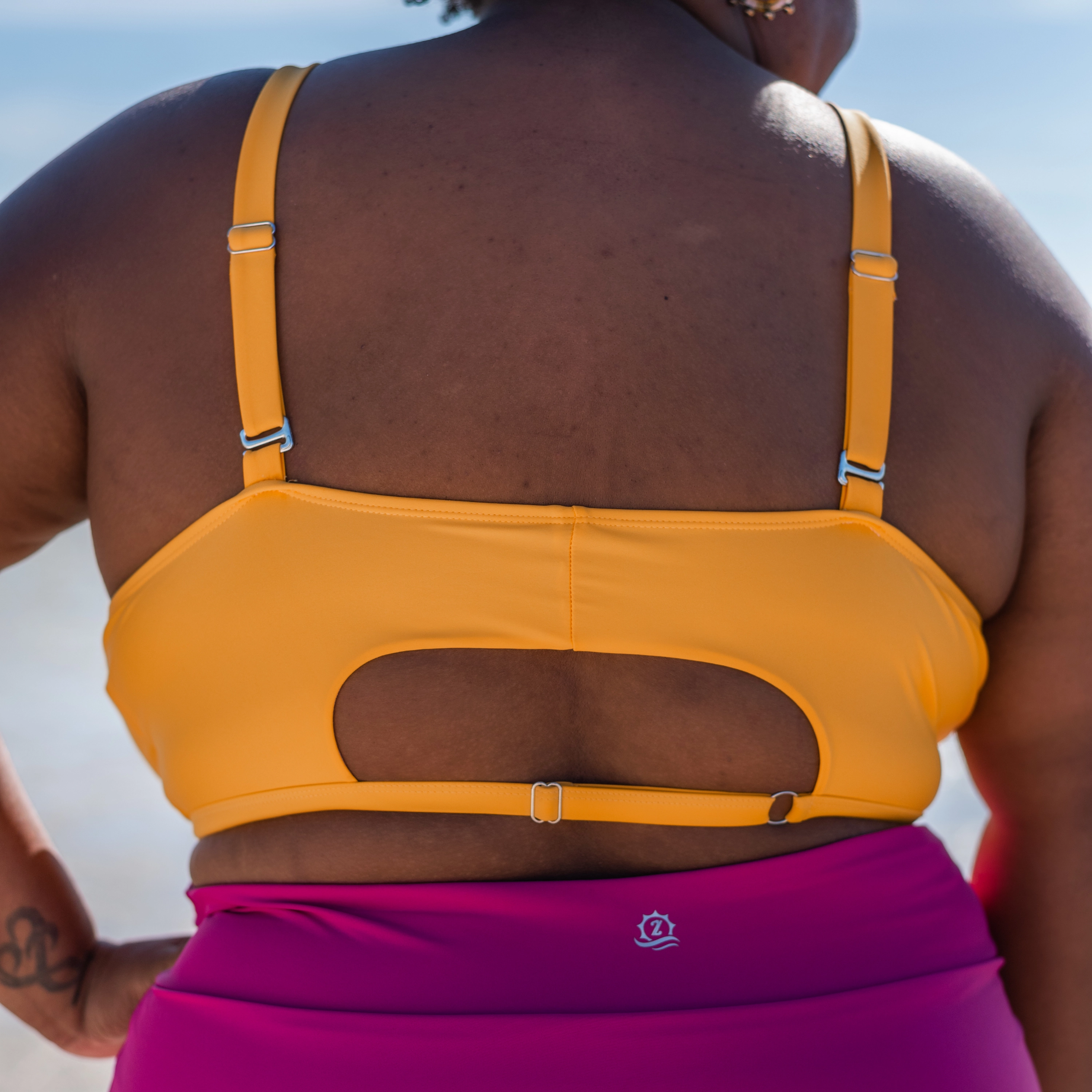 Women's Scoop Neck Bikini Top Plus Size | "Zinnia"