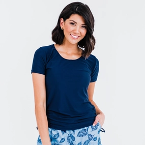 Women's Short Sleeve Adele Swim Top