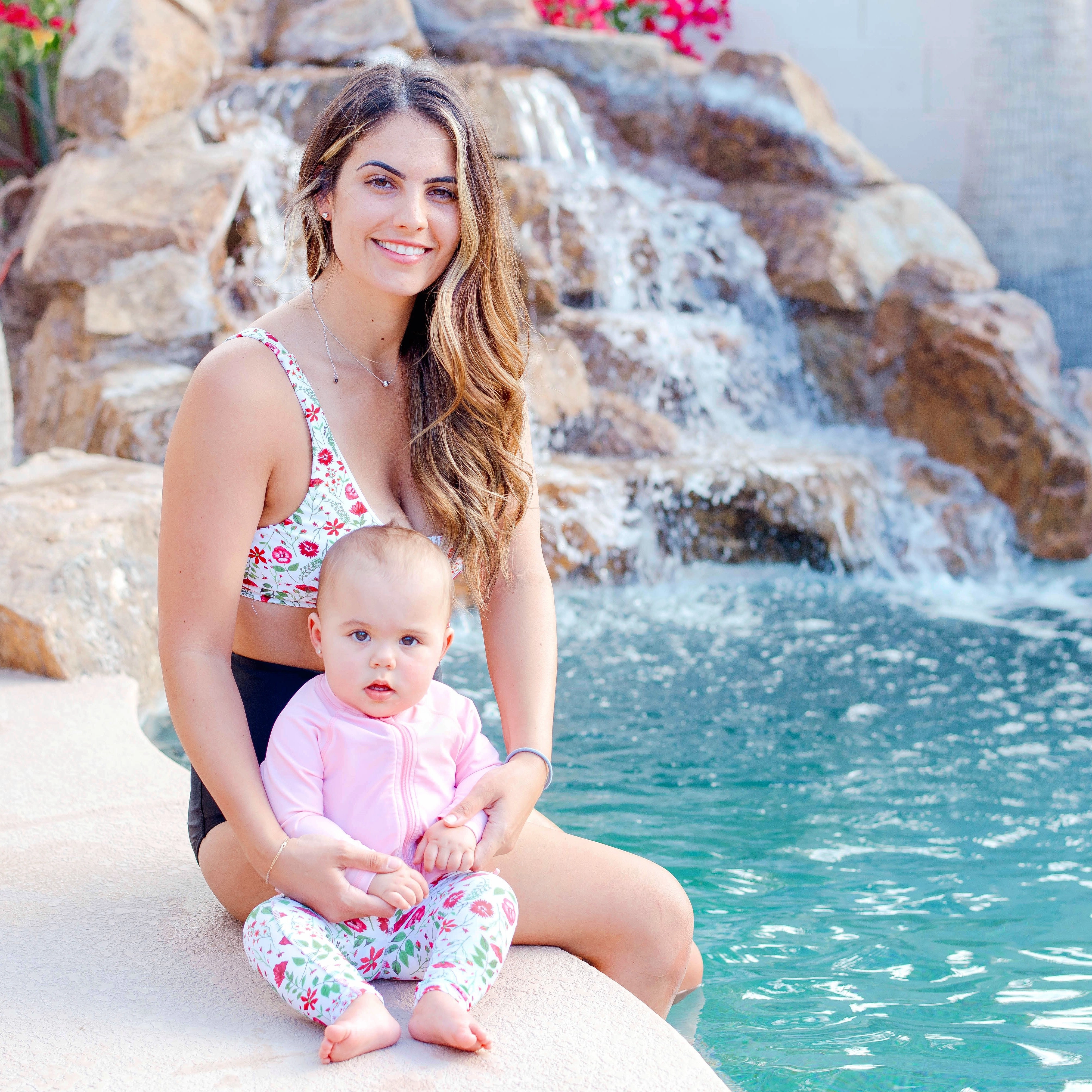 Women's Tie Bikini Top - "Floral Garden"