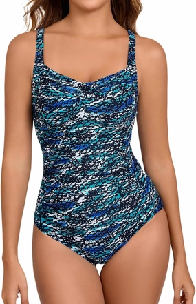 Women's Tummy Control One Piece Swimsuit Ruched Push Up Swimming Vintage Retro Bathing Suits