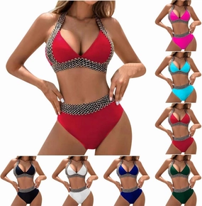 Women Two Piece Bathing Suit Sexy Swimwear Push Up Bikini Set Halter Swimsuit Full Coverage Padded 2 Piece Swimsuits