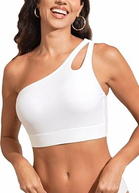 Womens Bikini Tops Push Up Bathing Suit Top One Shoulder Swimsuit Tops Full Coverage Swim Top Only