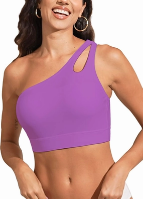 Womens Bikini Tops Push Up Bathing Suit Top One Shoulder Swimsuit Tops Full Coverage Swim Top Only