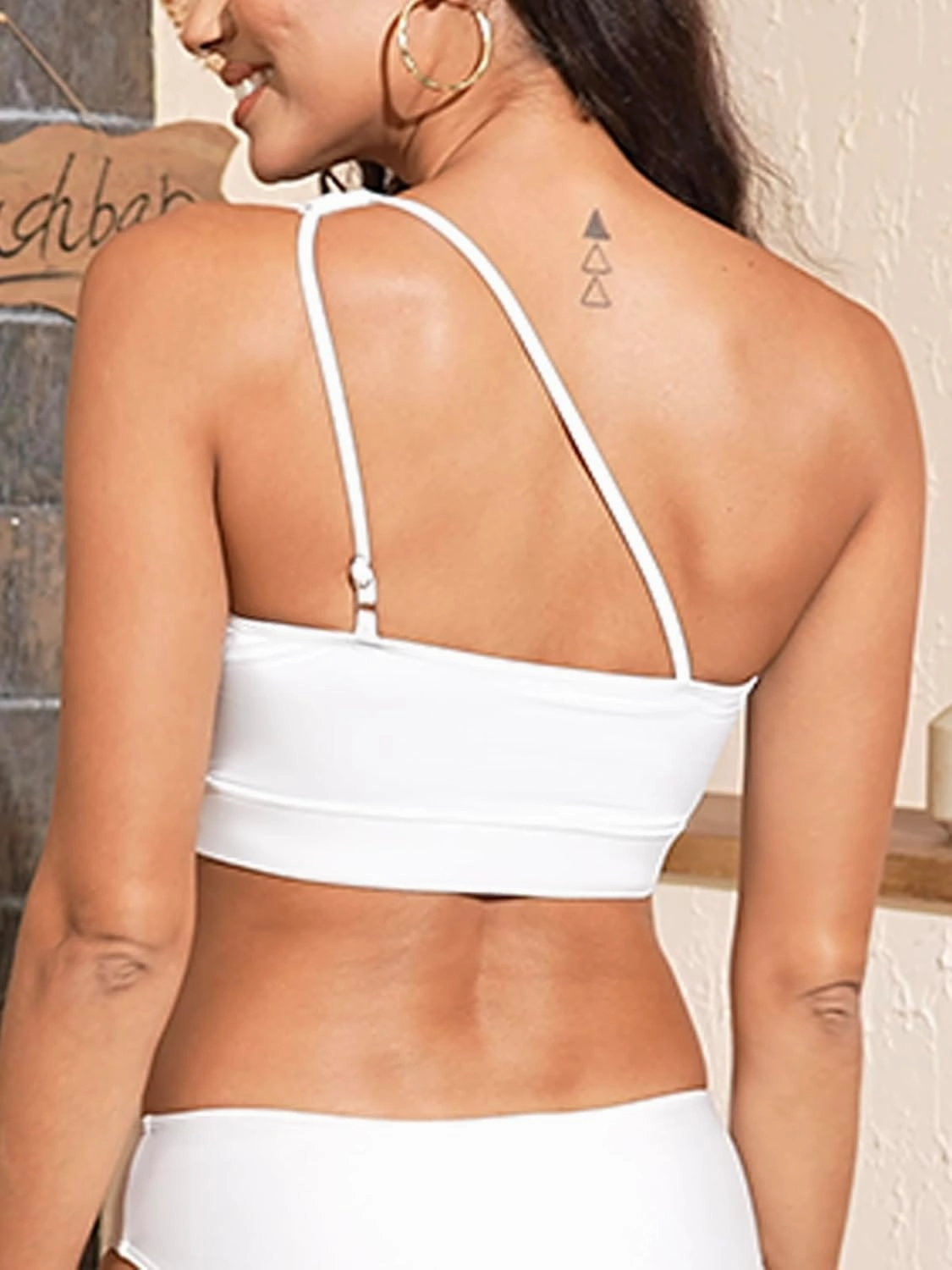 Womens Bikini Tops Push Up Bathing Suit Top One Shoulder Swimsuit Tops Full Coverage Swim Top Only