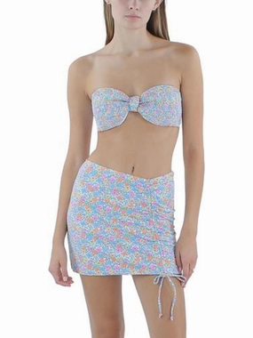Womens Check Print Bandeau Bikini Swim top