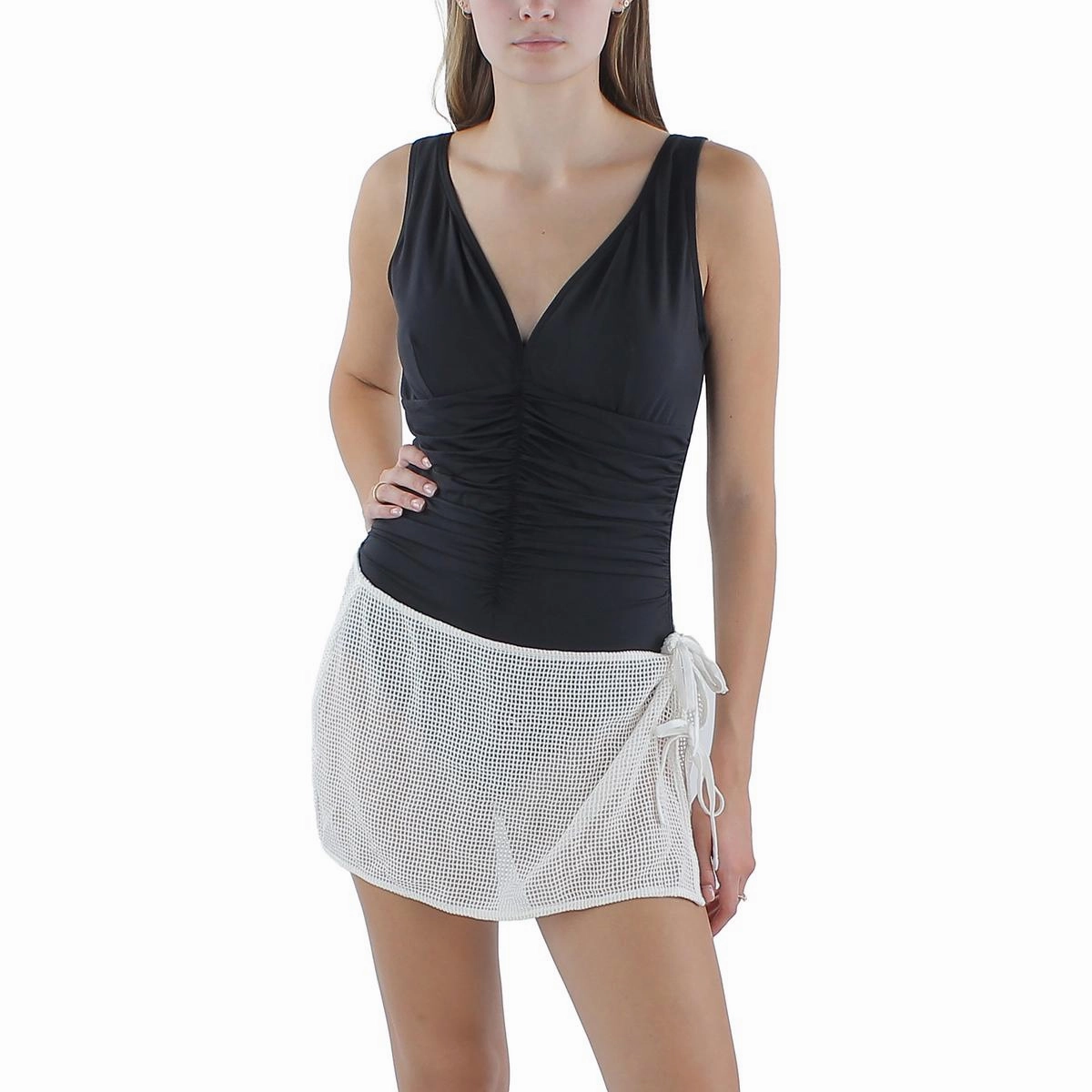Womens Crochet Mini Skirt Cover-Up