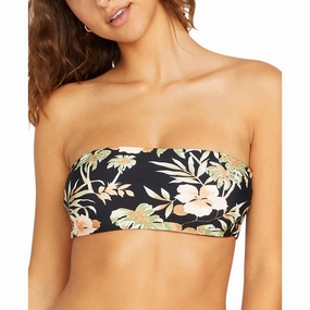 Womens Floral Bandeau Bikini Swim top