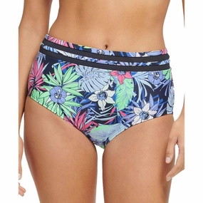Womens Floral High-Waist Swim Bottom Separates