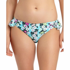 Womens Floral Ruffled Swim Bottom Separates