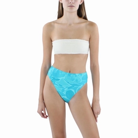 Womens High-Waist Printed Swim Bottom Separates