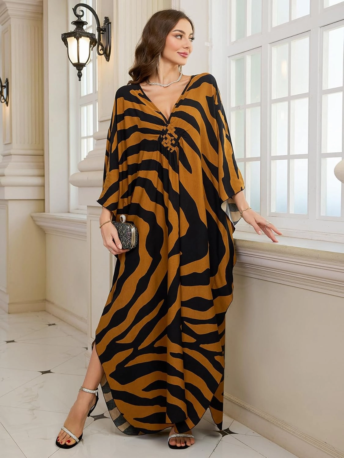 Womens Kaftan Beach Cover Up Dress Plus Size Summer Swimsuit Loungewear Maxi Dress