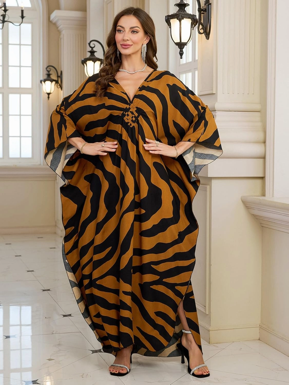Womens Kaftan Beach Cover Up Dress Plus Size Summer Swimsuit Loungewear Maxi Dress
