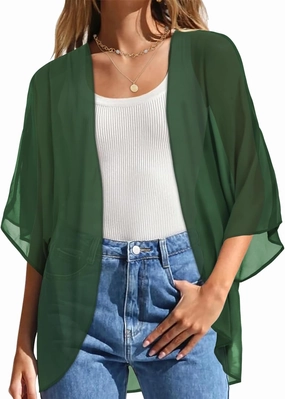 Womens Kimono Beach Cover Up Chiffon Cardigan Floral Tops Loose Capes