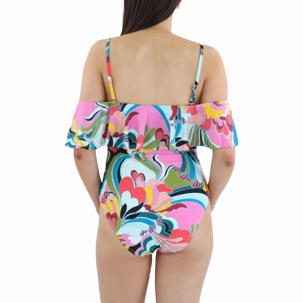 Womens Printed Nylon One-Piece Swimsuit