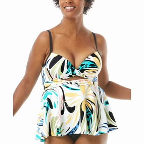 Womens Printed Tankini Swim Top Separates