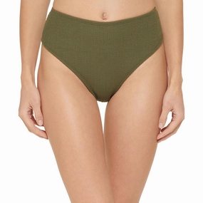 Womens Ribbed High-Waist Swim Bottom Separates