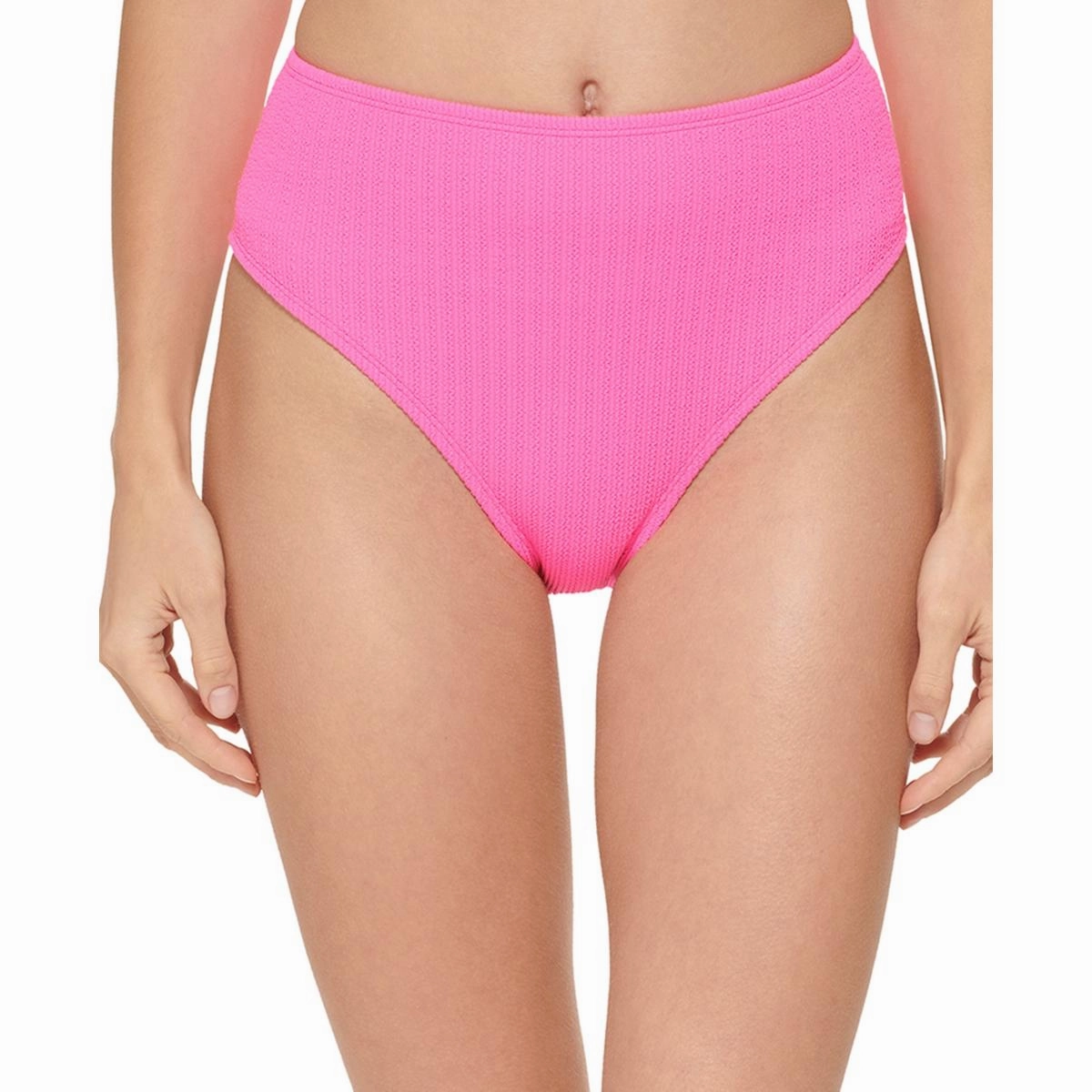 Womens Ribbed High-Waist Swim Bottom Separates
