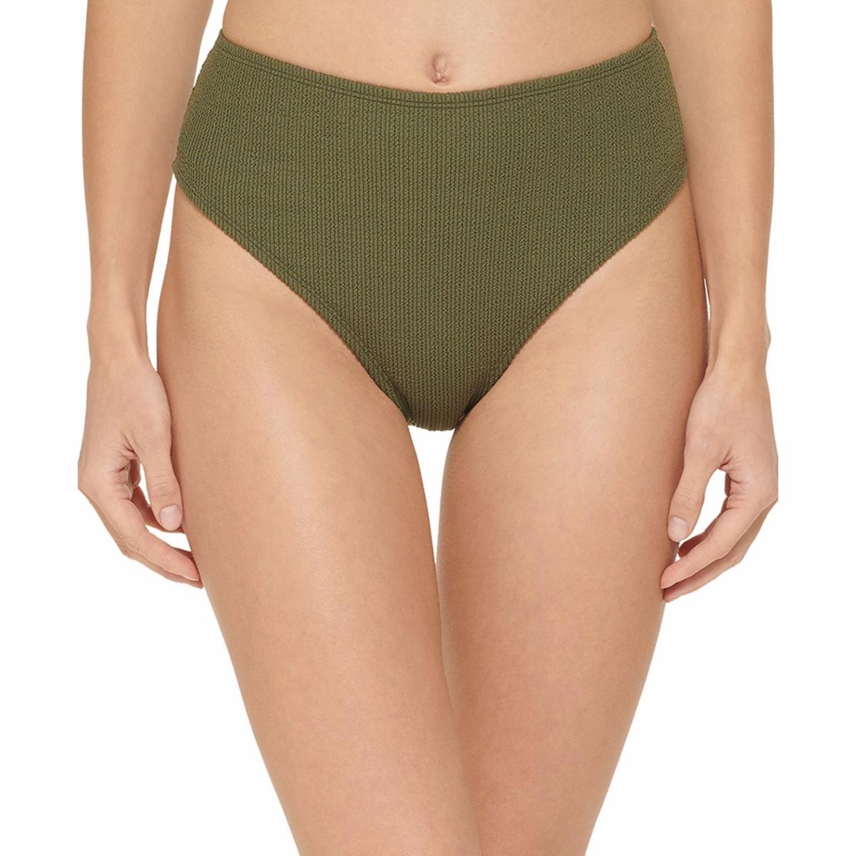 Womens Ribbed High-Waist Swim Bottom Separates