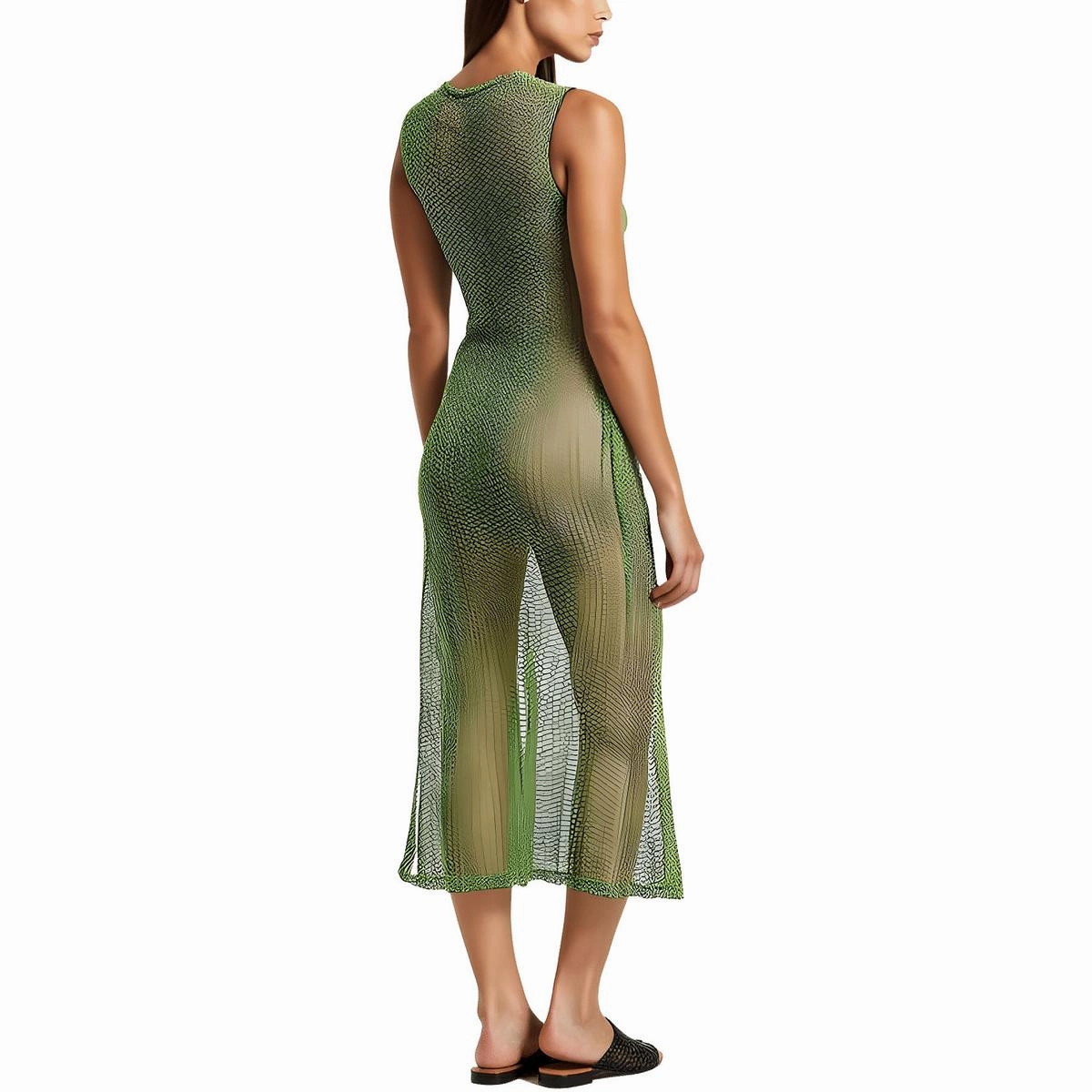 Womens Slit Mesh Cover-Up