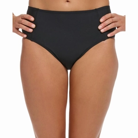 Womens Solid High-Waist Swim Bottom Separates