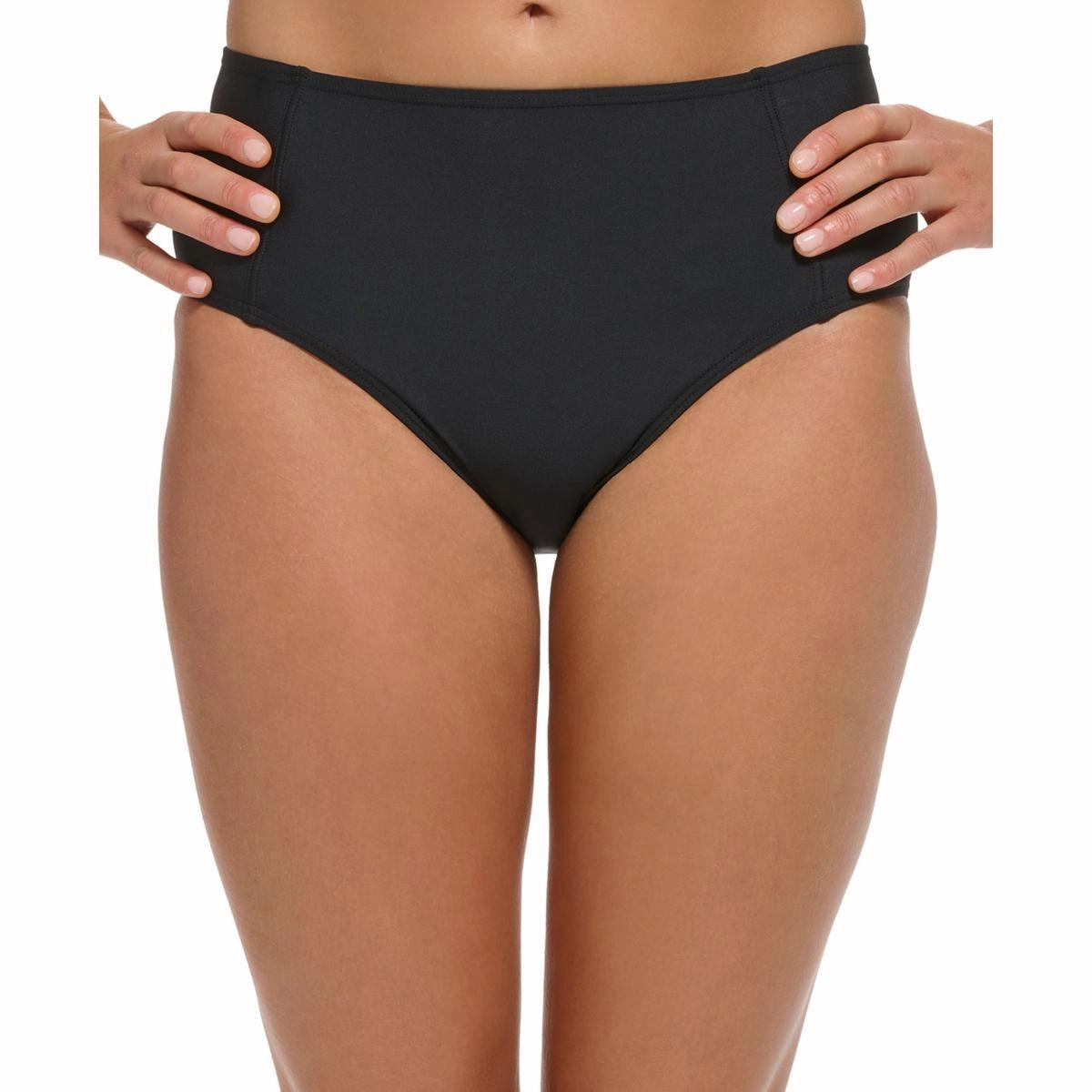 Womens Solid High-Waist Swim Bottom Separates