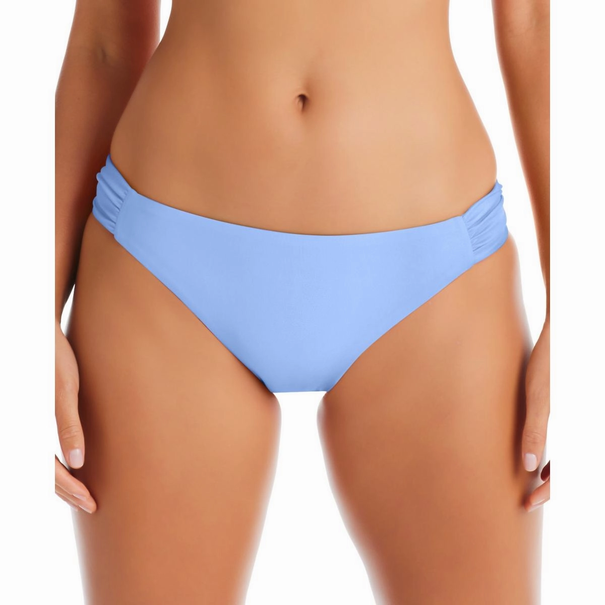 Womens Solid Shirred Swim Bottom Separates