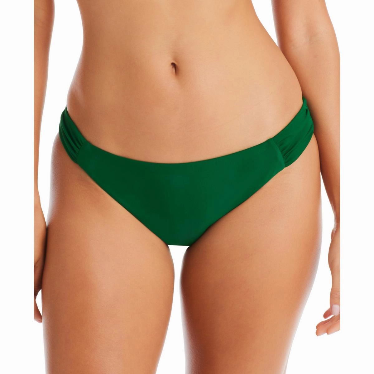 Womens Solid Shirred Swim Bottom Separates