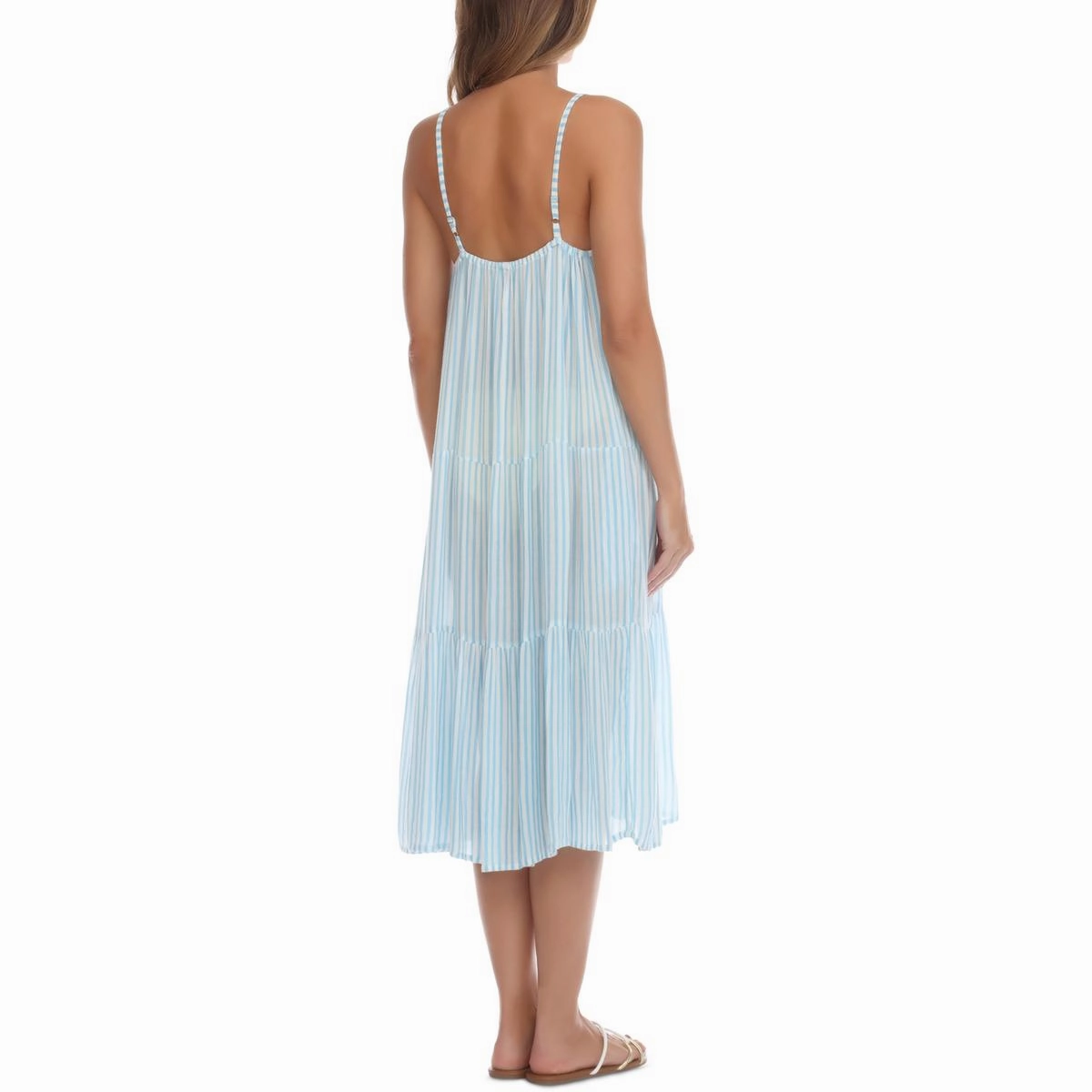 Womens Striped Dress Cover-Up
