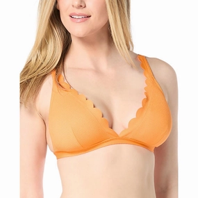 Womens Textured Nylon Bikini Swim top