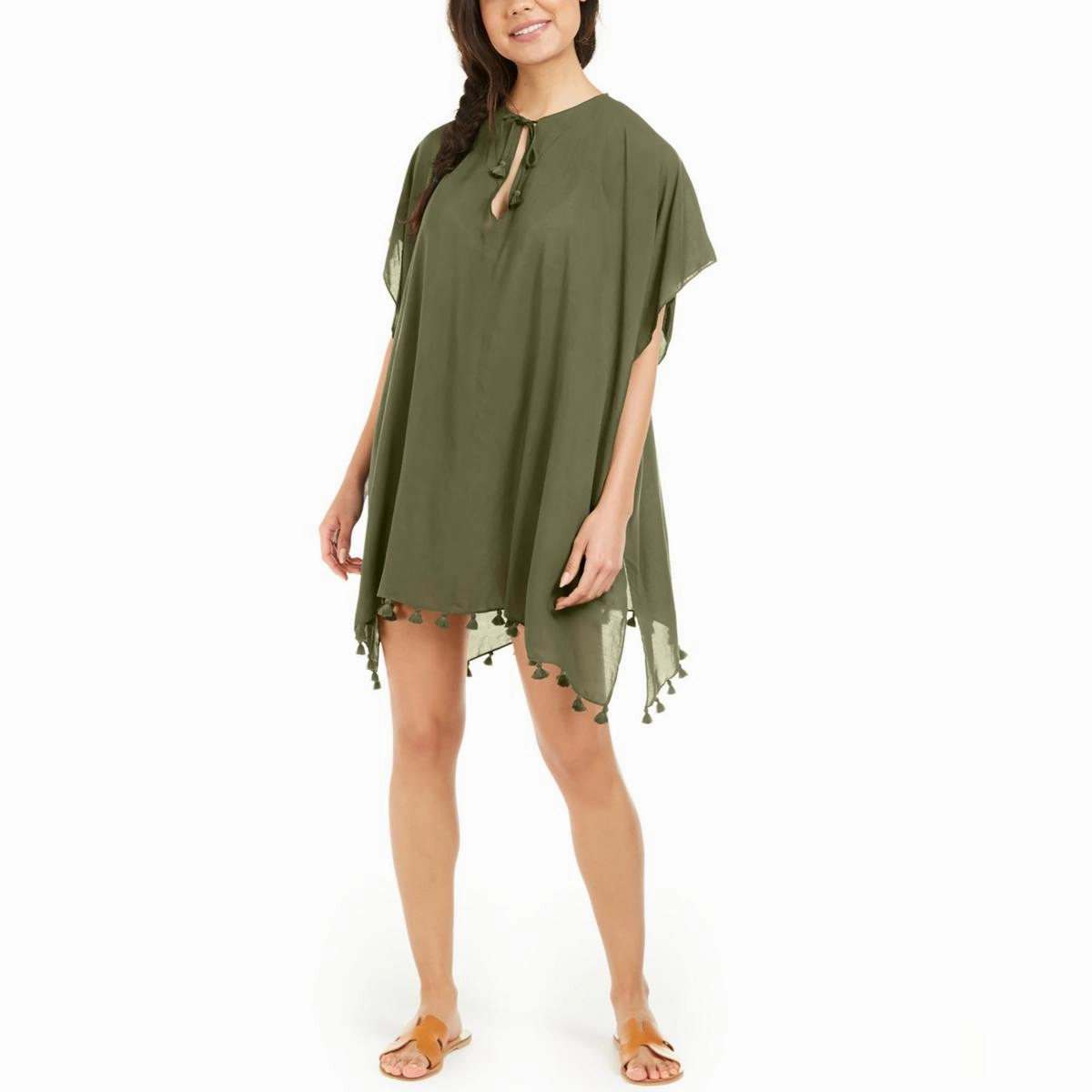 Womens Tie-Front Dress Cover-Up