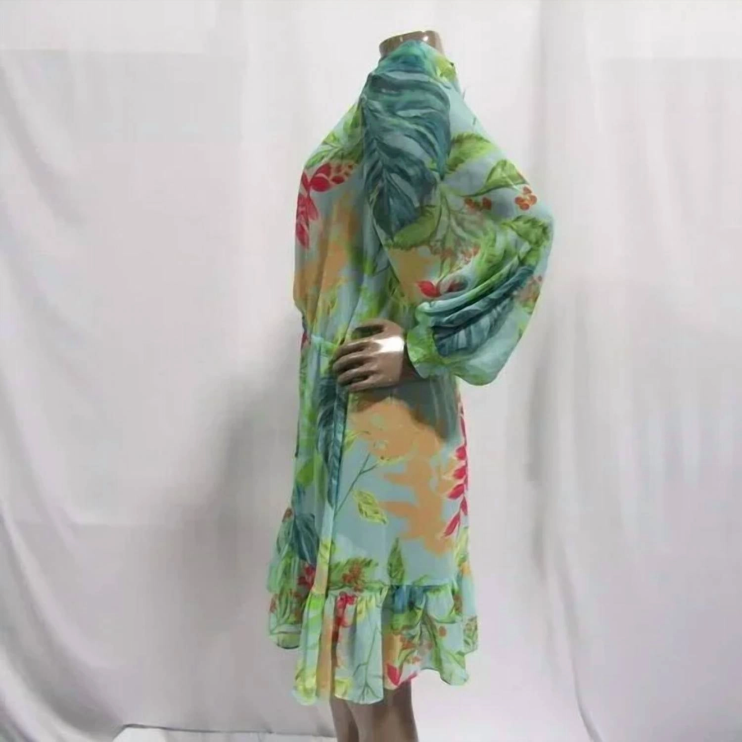 X Revolve Tropicalia Short Kimono Swim Cover-Up In Island Blue