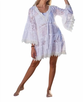 Ximena Lace Summer Cover Up Dress In White
