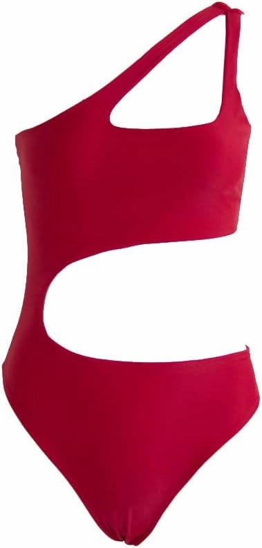 YELAIVP Women's Cutout One Piece Swimsuit Sexy One Shoulder High Cut Bathing Suit Bikini