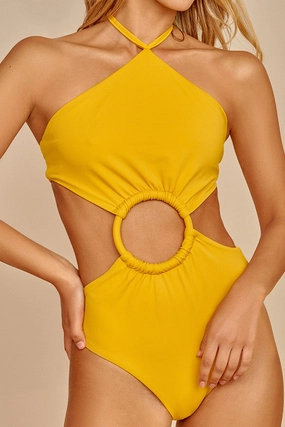Yellow Cut-out One-piece