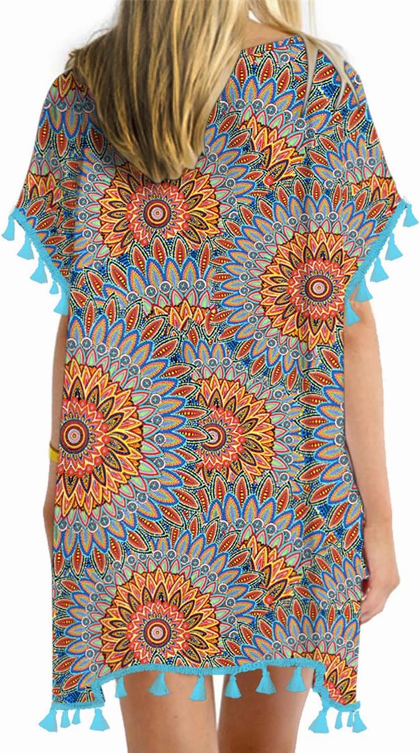Yincro Women Chiffon Tassel Swimsuit Cover Up Beach Coverups for Swimwear