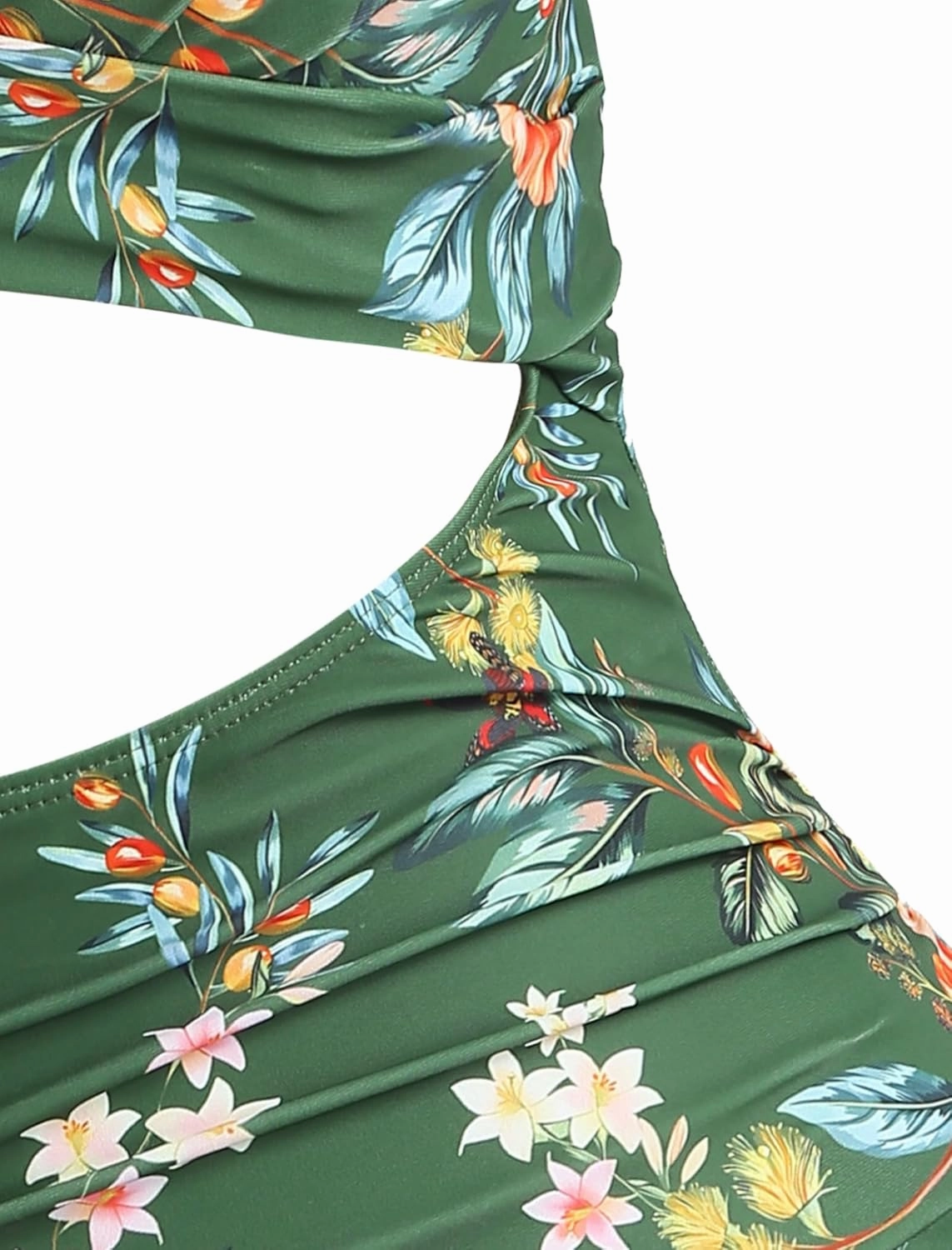 ZAFUL Women One Piece Swimdress Tummy Control Bathing Suit Push Up Swimsuit Modest Swimwear Cutout V Neck Cute Tie Knot Skirt